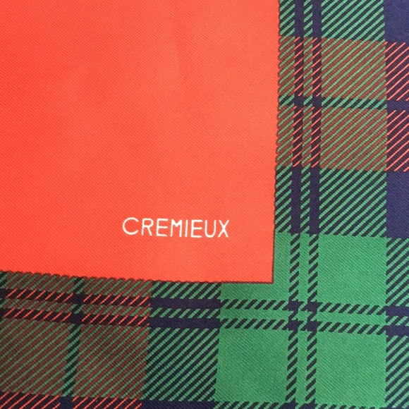 NWOT Cremieux Silk Square Scarf Red      W/ Green Plaid - Picture 2 of 8